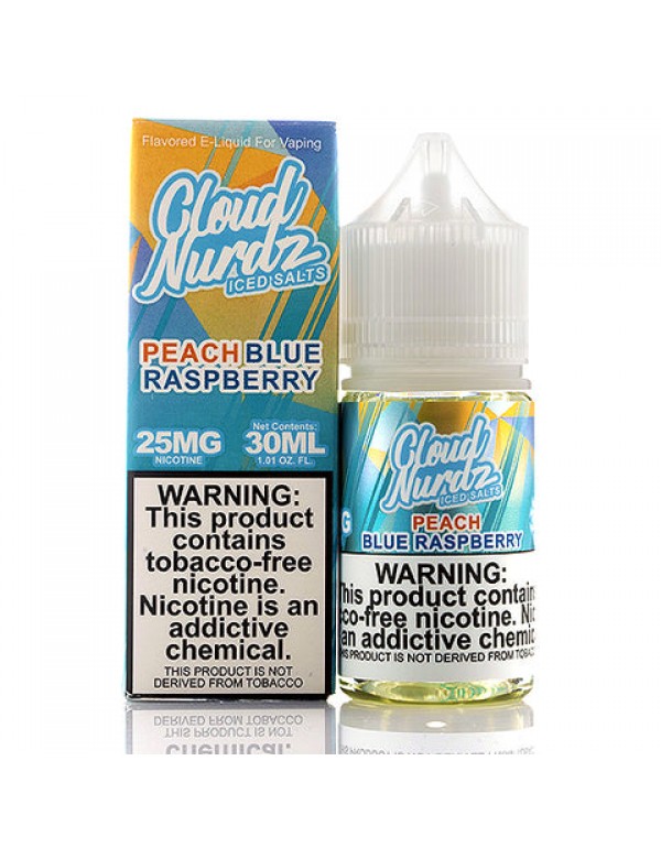 Peach Blue Raspberry Iced Salt - Cloud Nurdz E-Juice