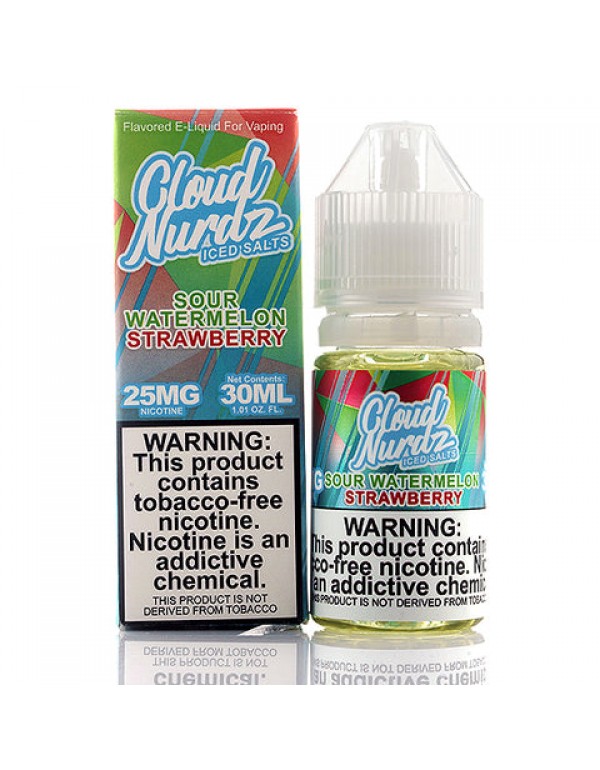 Sour Watermelon Strawberry Iced Salt - Cloud Nurdz E-Juice