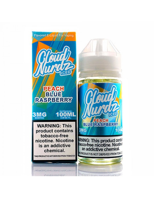 Peach Blue Razz Iced - Cloud Nurdz E-Juice (100 ml...