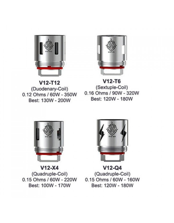 Smok TFV12 Coils / (T12, T6, X4, Q4) Atomizer Heads (3 Pack)