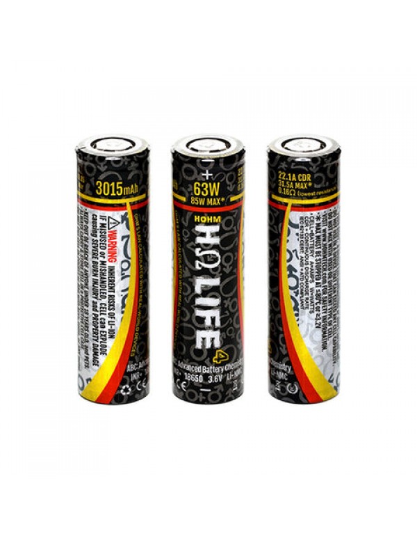 Hohm Tech Hohm Life 18650 INR 3015mAh 31.5A Flat Top Battery